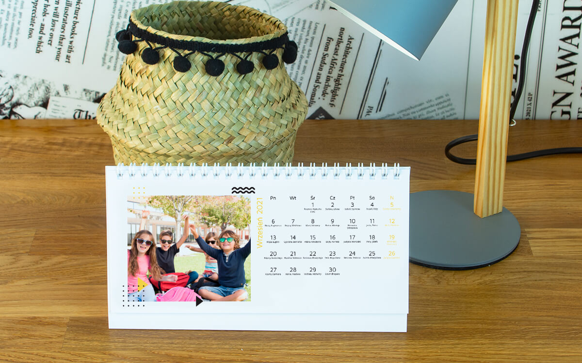 kalendarz na biurko ze zdjęciem