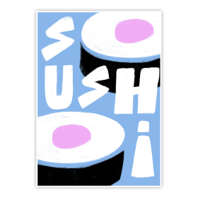 plakat kolorowe smaki sushi