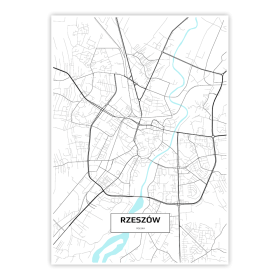 plakat mapy miast - Rzeszów
