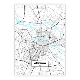 plakat mapy miast - Wrocław