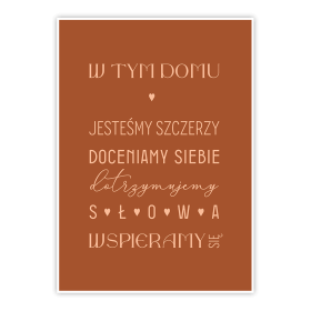 Plakat W tym domu - brown 