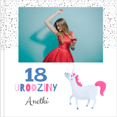 fotoksiążka 18. urodziny jednorożca