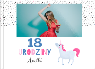 fotoksiążka 18. urodziny jednorożca