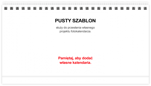 fotokalendarz Pusty z Twoim kalendarium