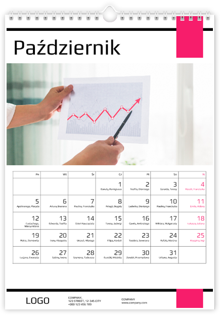 Fotokalendarz Firmowy - różowy