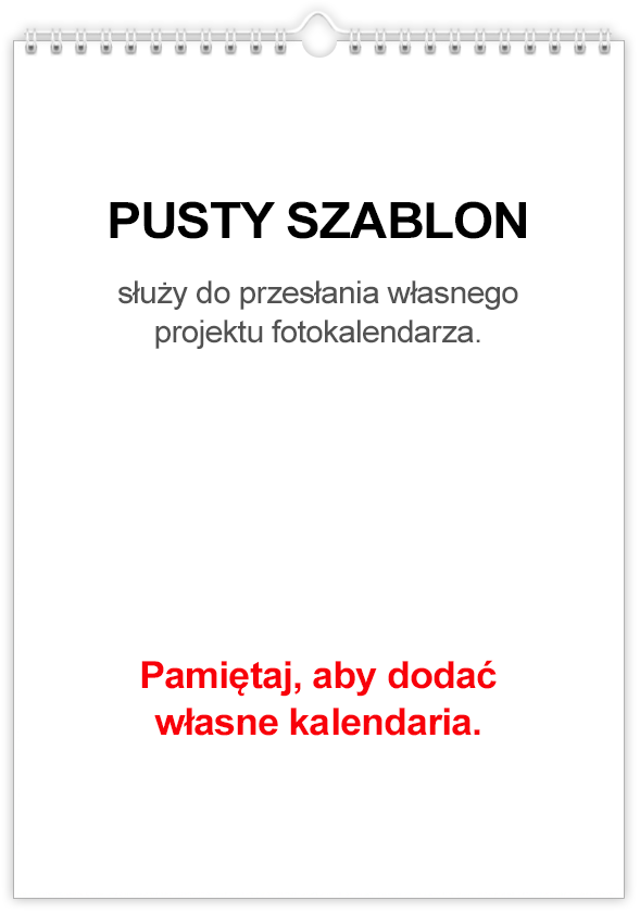 Fotokalendarz Pusty z Twoim kalendarium