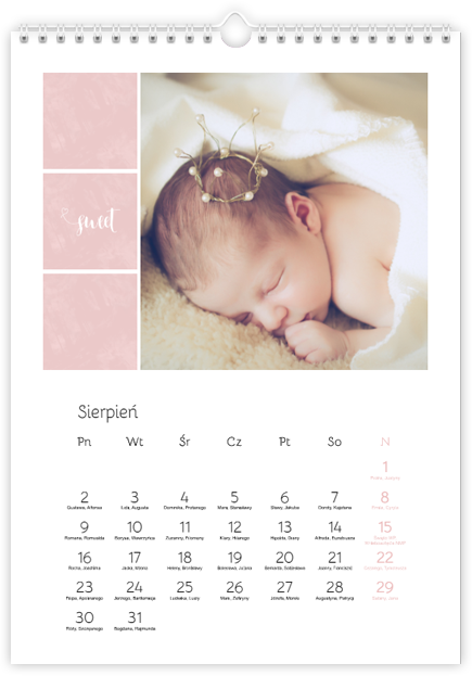 Fotokalendarz Sweet Angel - Pink