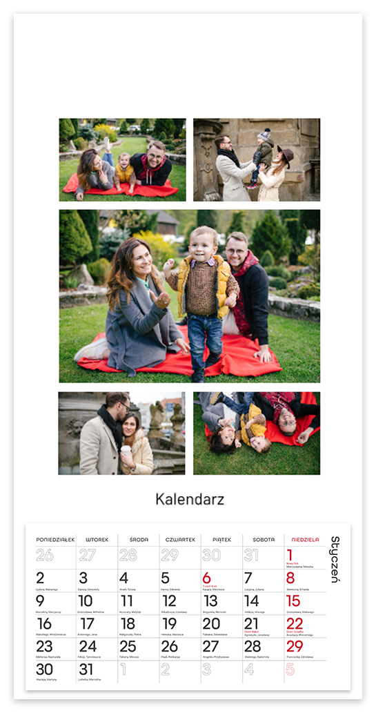 Fotokalendarz Biały kolaż