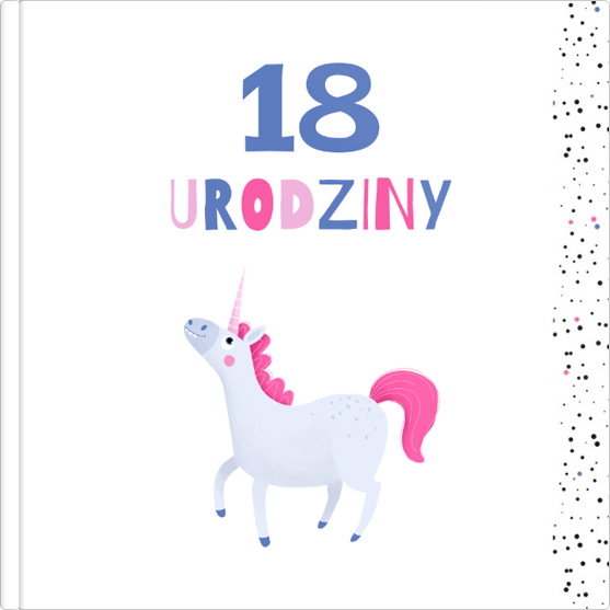 okładka fotopamiątka 18. urodziny jednorożca