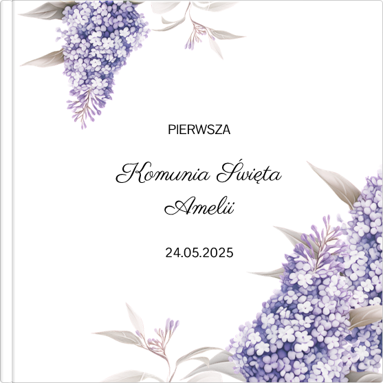 Fotopamiątka Pierwsza Komunia kwiat bzu