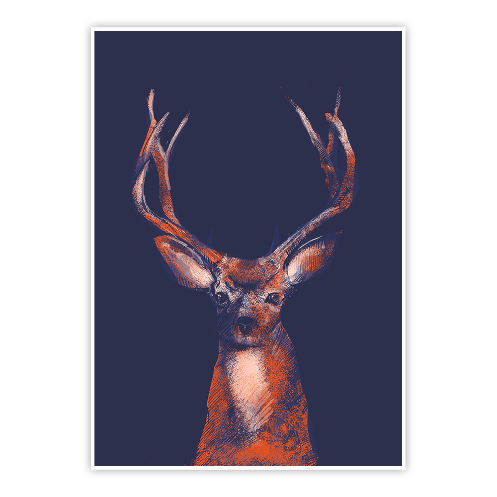 plakat jeleń black