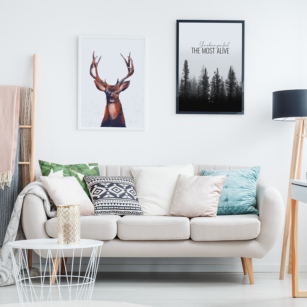plakat jeleń white