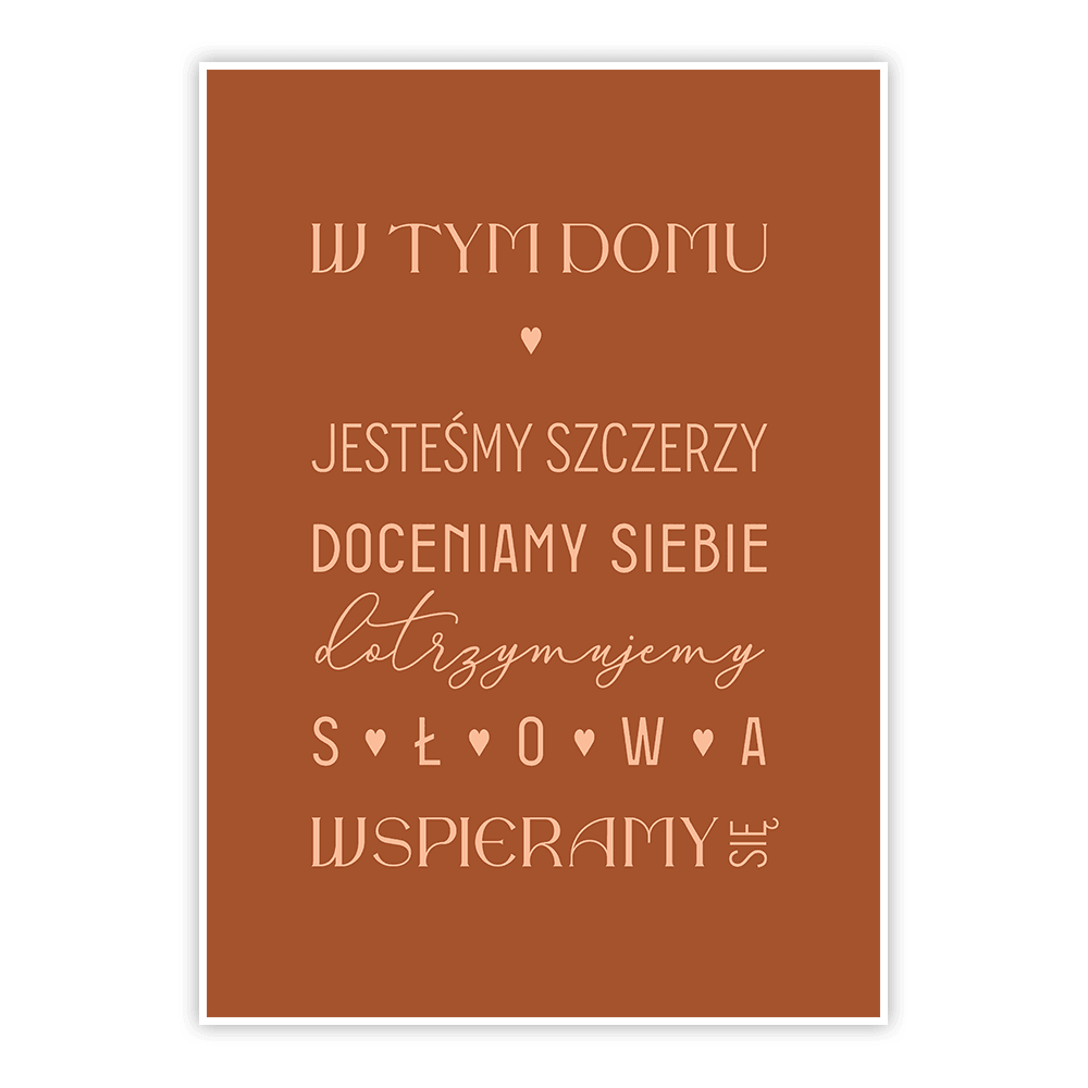 Plakat W tym domu - brown