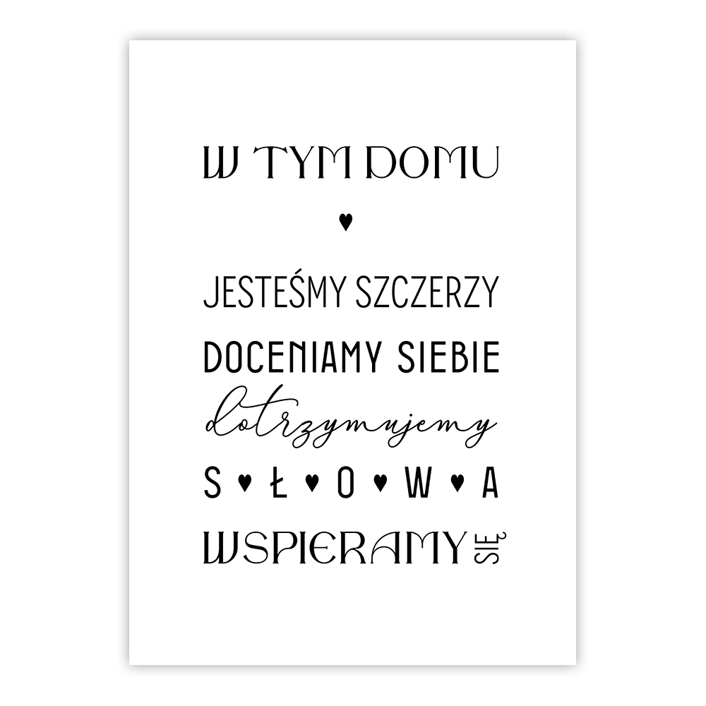 plakat w tym domu - white