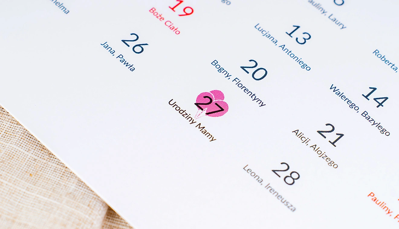 Kalendarz biurkowy 3